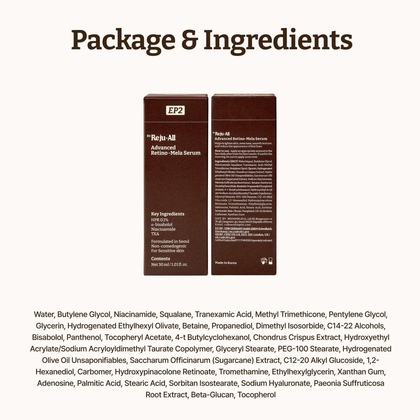 Dr.Reju-All Advanced Retino-Mela Serum – HPR Retinol Serum for Face – Anti-Aging, Pore Minimiser, Next-Gen Korean Skincare – Gentle & Beginner-Friendly – With Niacinamide 10% and TXA 4% – 30ml