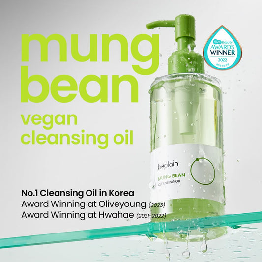 beplain Mung Bean Cleansing Oil | Oil Cleanser For Face, Makeup, Blackhead Remover, Korean Skin Care | deep cleansing oil for Sensitive & Dry skin