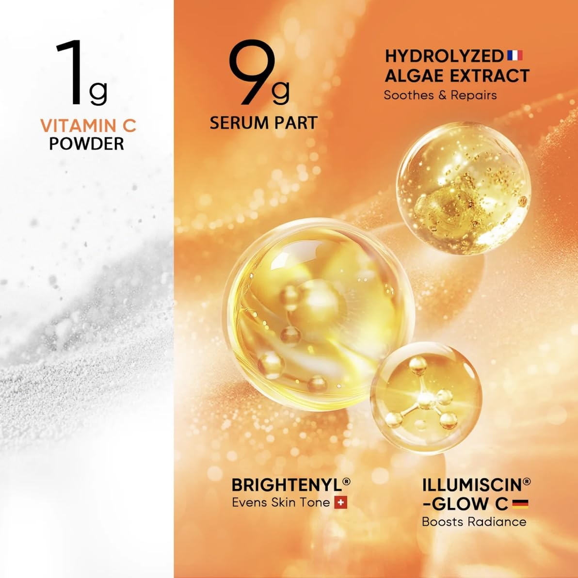 Skintific 10% Pure Vitamin C Brightening Serum, 2 Tubes with Protective Sleeve, 30 Days Fresh