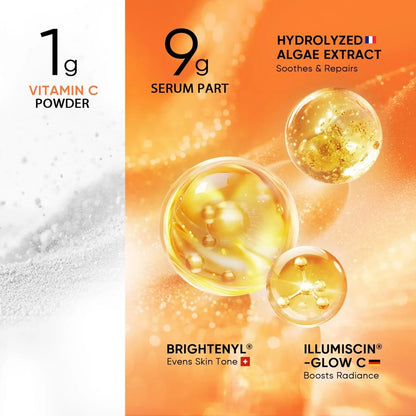 Skintific 10% Pure Vitamin C Brightening Serum, 2 Tubes with Protective Sleeve, 30 Days Fresh