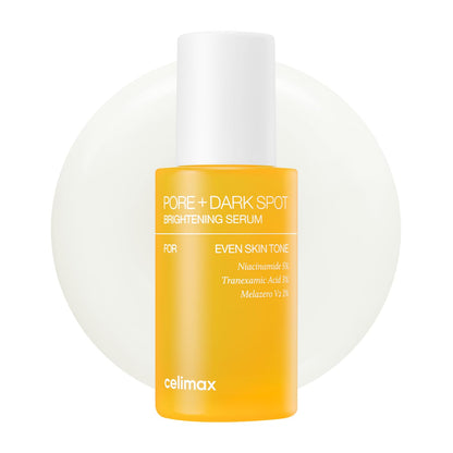 celimax Pore+Dark Spot Brightening Serum 30ml | Gel-like Serum for Enlarged Pores with Niacinamide, Tranexamic Acid, Pore Minimizer, Non-Irritating, Hydrating, For Sensitive Skin, hyperpigmentation