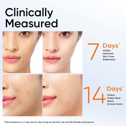 Skintific 10% Pure Vitamin C Brightening Serum, 2 Tubes with Protective Sleeve, 30 Days Fresh