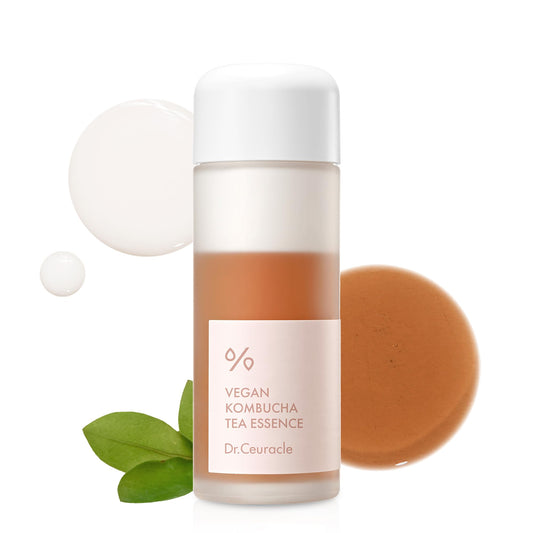 Dr.Ceuracle Vegan Kombucha Tea Gel Cream+Essence A hydrating vegan gel cream formulated with Kombucha Extract, a long-fermented black tea, leaving skin supple