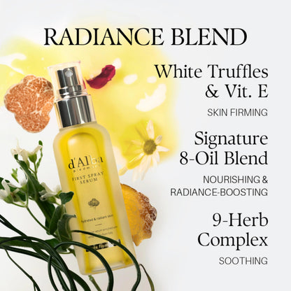 d'Alba Italian White Truffle First Spray Serum, Vegan Skin Care, Hydrating Face Moisturizer, Glow Serum for Radiant Skin, Non Comedogenic, All In One Mist, Korean skincare