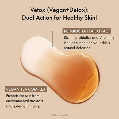 Dr.Ceuracle Vegan Kombucha Tea Gel Cream+Essence A hydrating vegan gel cream formulated with Kombucha Extract, a long-fermented black tea, leaving skin supple