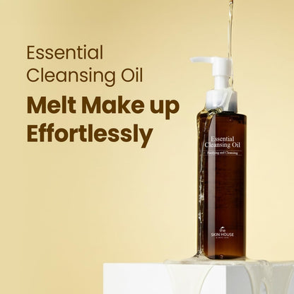 The Skin House Essential Cleansing Oil – Lightweight Oil to Milk Makeup Remover for Face | Deep Cleansing, Hydrating Formula | Removes Waterproof Makeup | Non-Greasy Korean Skincare | 5.07 fl oz