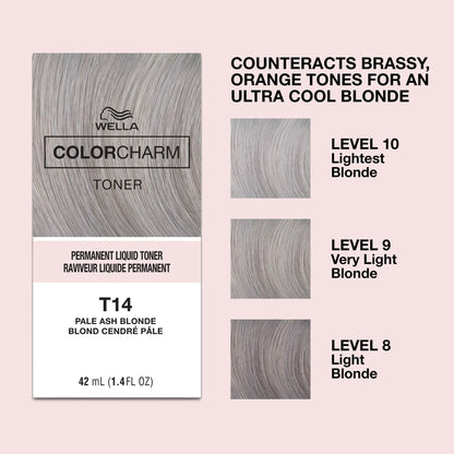 Wella Color Charm Permanent Toner - T14 Pale Ash Blonde For Unisex 1.4 oz Toner