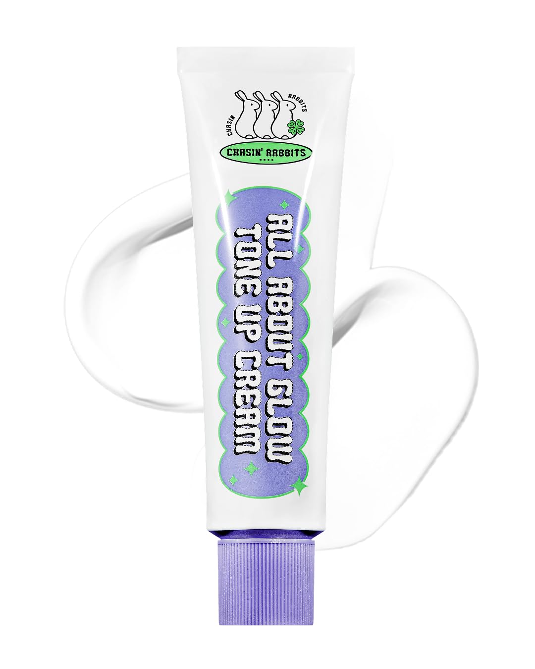 CHASIN' RABBITS All About Glow Tone-up Cream 1.69 fl. Oz, Natural Makeup Base, Dewy Hydration, Long Lasting Makeup with Soft Texture, Korean Beauty