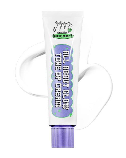 CHASIN' RABBITS All About Glow Tone-up Cream 1.69 fl. Oz, Natural Makeup Base, Dewy Hydration, Long Lasting Makeup with Soft Texture, Korean Beauty