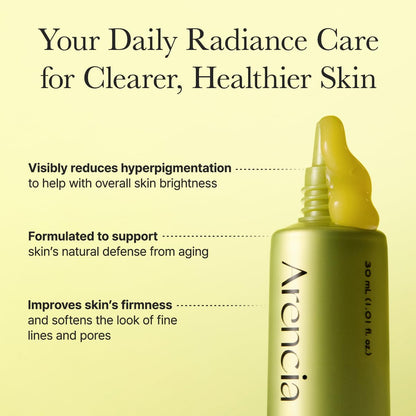 Arencia Vitamin C Booster Shot Serum with Glutathione, Niacinamide and Vitamin E for Dark Spot Care, Fine Lines & Wrinkles, Glass Skin, Korean Skincare 30ml/1.01 fl.oz
