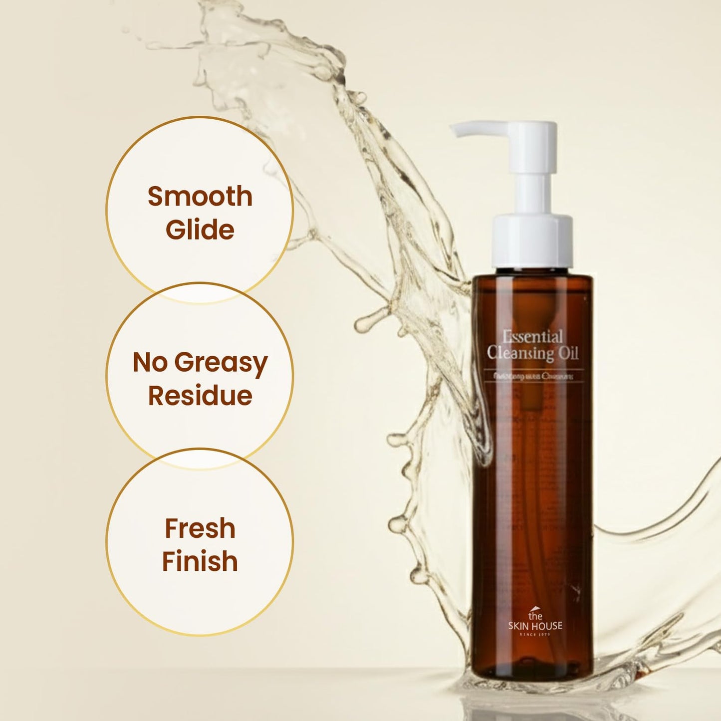 The Skin House Essential Cleansing Oil – Lightweight Oil to Milk Makeup Remover for Face | Deep Cleansing, Hydrating Formula | Removes Waterproof Makeup | Non-Greasy Korean Skincare | 5.07 fl oz