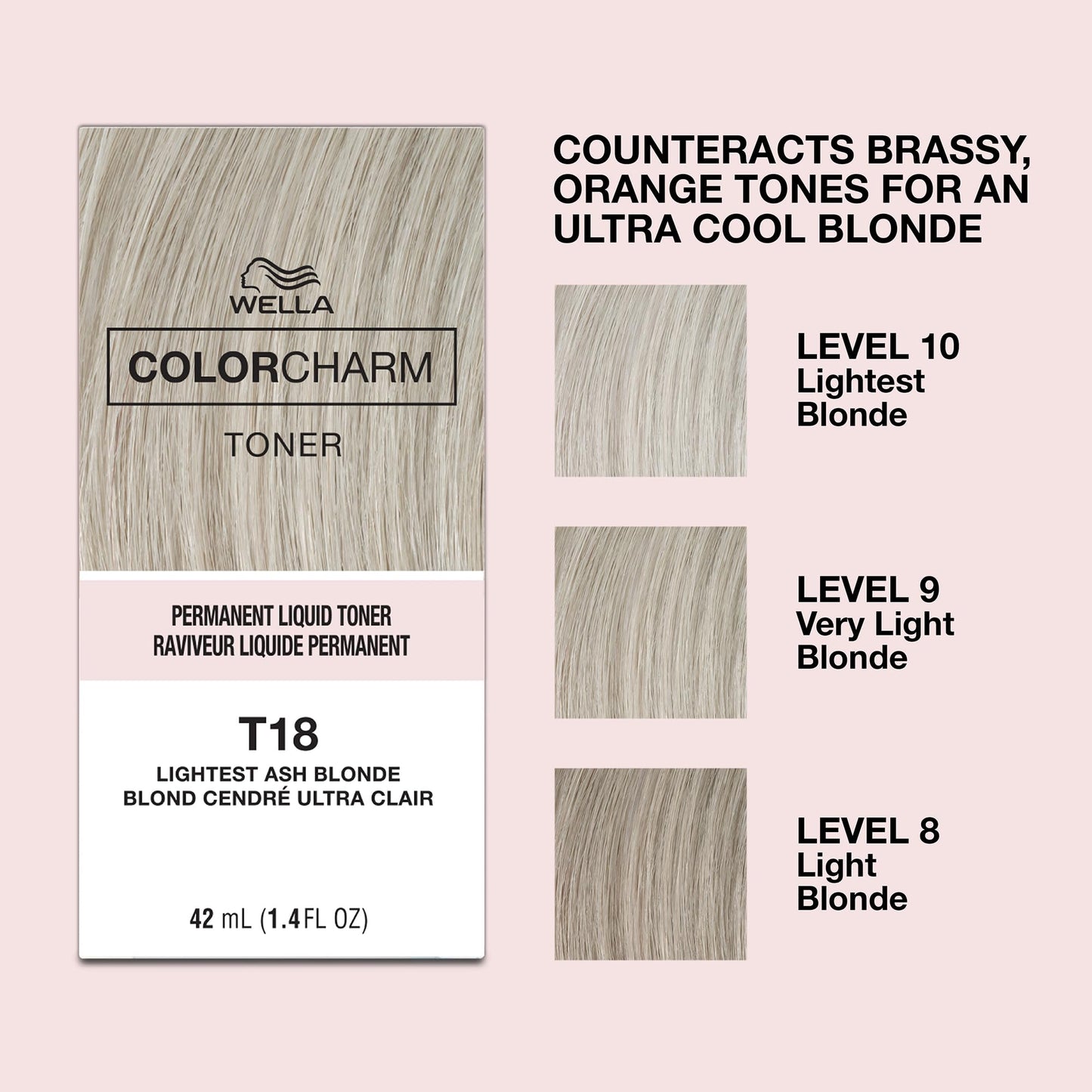 Wella Color Charm Permanent Liquid Hair Toner - T18 - Lightest Ash Blonde