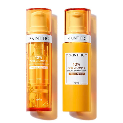 Skintific 10% Pure Vitamin C Brightening Serum, 2 Tubes with Protective Sleeve, 30 Days Fresh