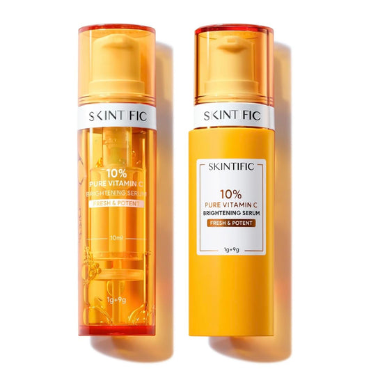 Skintific 10% Pure Vitamin C Brightening Serum, 2 Tubes with Protective Sleeve, 30 Days Fresh