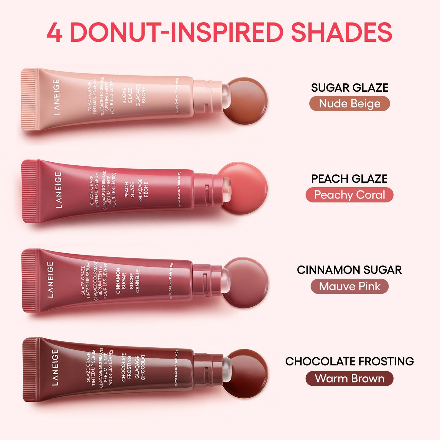 LANEIGE Glaze Craze Tinted Lip Serum: Plumping, Nourishing Hydration with Polypeptide