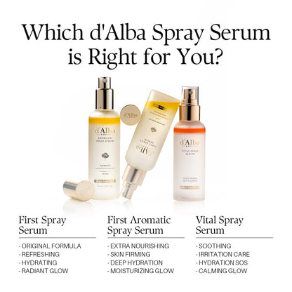 d'Alba Italian White Truffle First Spray Serum, Vegan Skin Care, Hydrating Face Moisturizer, Glow Serum for Radiant Skin, Non Comedogenic, All In One Mist, Korean skincare