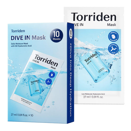 Torriden DIVE-IN Low-molecular Hyaluronic Acid Mask, 10 Sheets