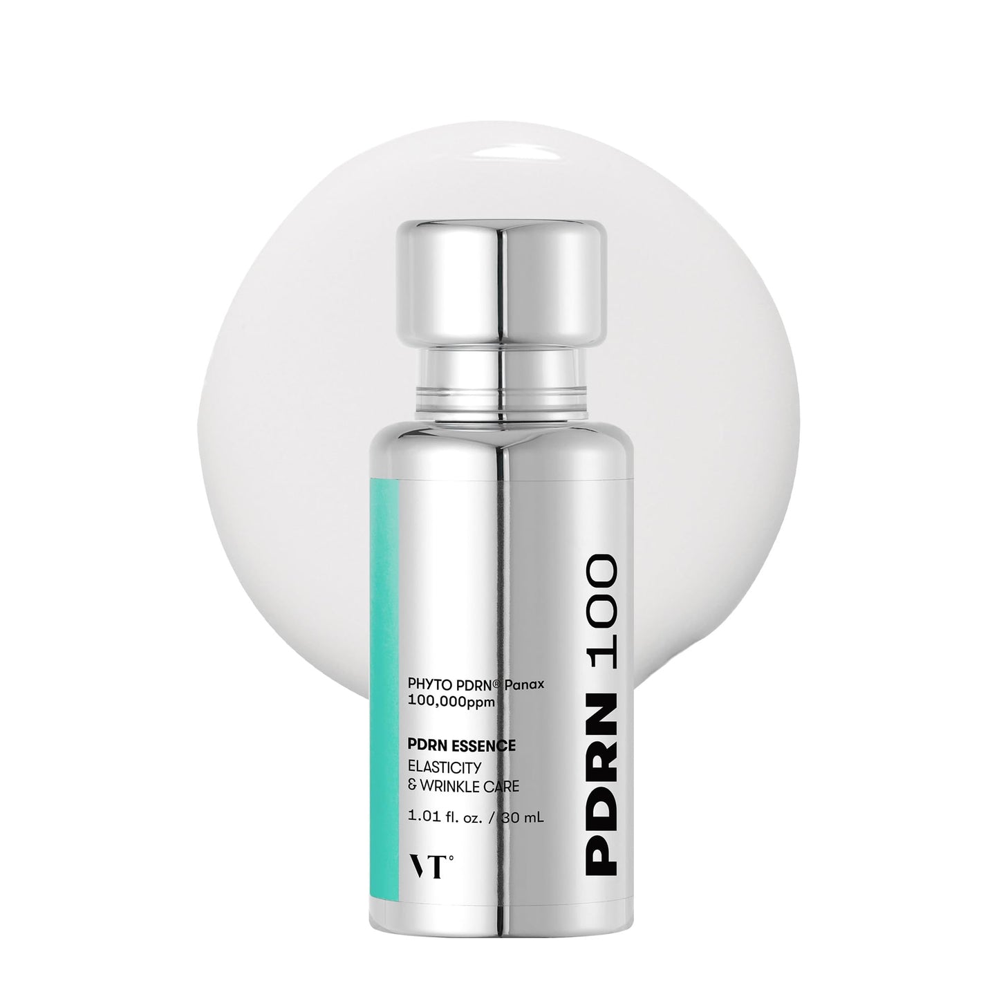 VT COSMETICS PDRN 100 Essence, Korean Gingseng Plant-derived PDRN Serum for Natural Glow, Soothing Moisturizer, Korean Vegan Skincare 1.01 fl. Oz./ 30ml
