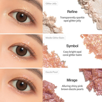UNLEASHIA | Glitterpedia Lidschatten |Palette|Augen-Make-up|Punkt-Make-up Vegan|Kosmetik|Koreanische Kosmetik|Täglich|matt|glitter|schimmer|perlmutt|täglich|party|funkelnd…