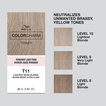 Wella Color Charm Permanent Liquid Toner T11 – Lightest Beige Blonde 42ml