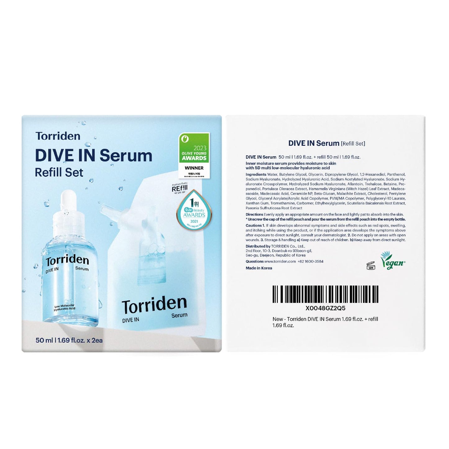 Torriden DIVE IN Hyaluronic Acid Serum 50ml | Deep Hydration to Get Glow Skin | Hyaluronic Acid, Panthenol, Allantoin | Korean Facial Serum