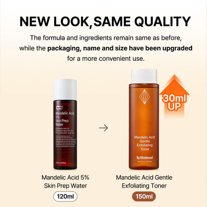 [BY WISHTREND] Mandelic Acid 5% Skin prep Water, Gentle Skin exfoliator for face, Aha Bha Toner, Ideal for Sensitive Skin | Helping clogged pores and Pigmentation