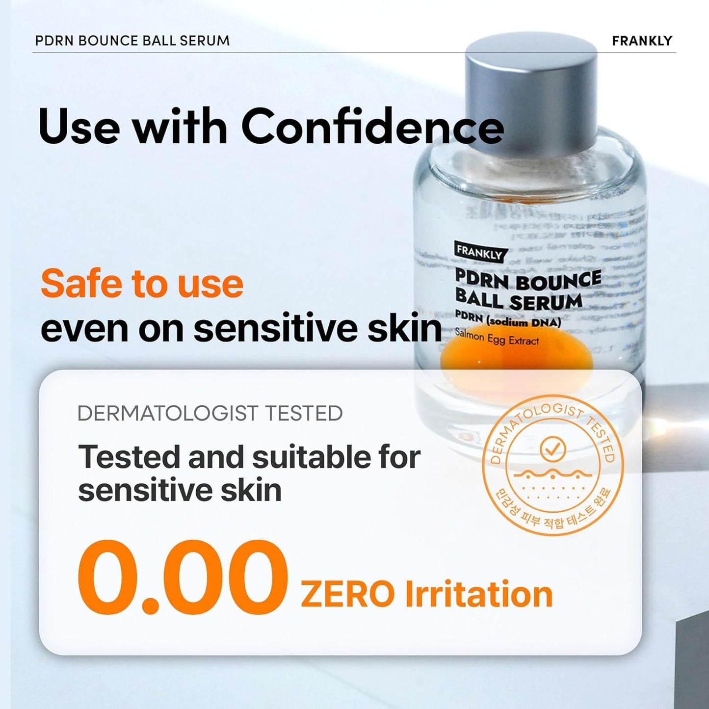 FRANKLY Salmon PDRN Bounce Ball Serum – PDRN Salmon DNA Serum for Plumping, Firming & Glass Skin | Glowing skin Booster | Lightweight, Non-Sticky Korean Skincare | 30mL