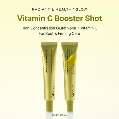 Arencia Vitamin C Booster Shot Serum with Glutathione, Niacinamide and Vitamin E for Dark Spot Care, Fine Lines & Wrinkles, Glass Skin, Korean Skincare 30ml/1.01 fl.oz