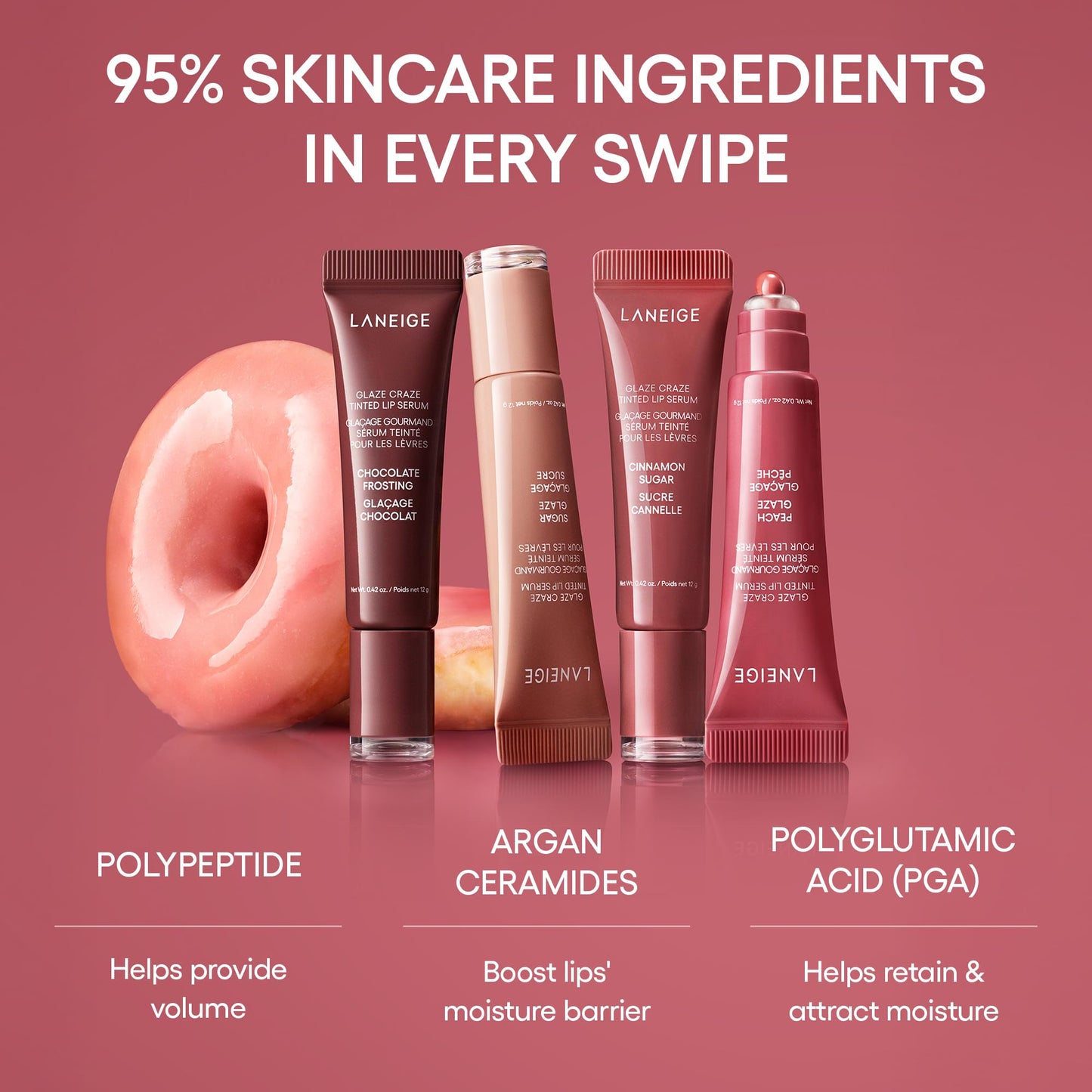 LANEIGE Glaze Craze Tinted Lip Serum: Plumping, Nourishing Hydration with Polypeptide