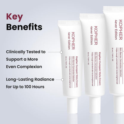 Kopher Curepair Mela Cream[4ever Edition] with 10GF Soothing & Repairing Moisturizer for Sensitive Skin - Redness Relief, Barrier Strengthening Skin, Korean Skincare (1.18 fl.oz.)