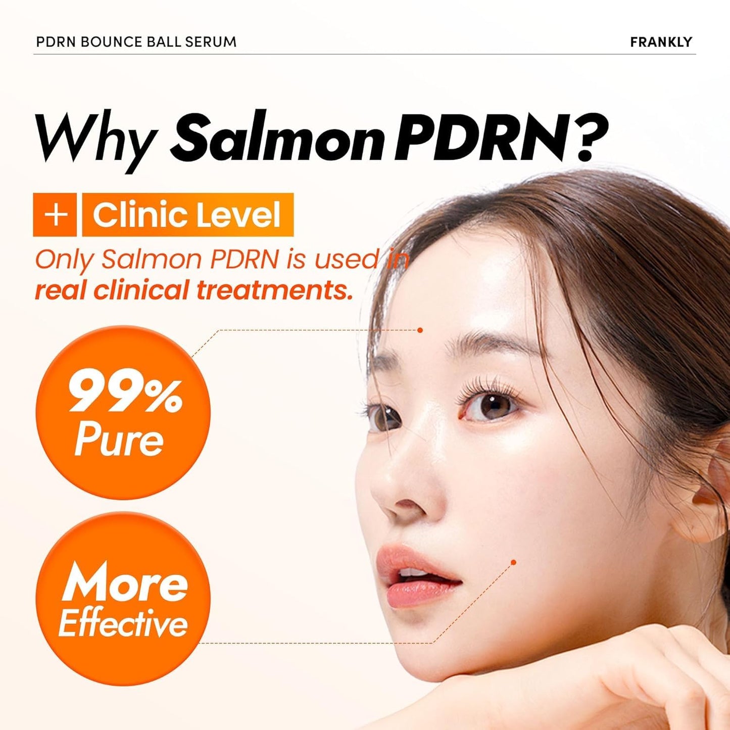 FRANKLY Salmon PDRN Bounce Ball Serum – PDRN Salmon DNA Serum for Plumping, Firming & Glass Skin | Glowing skin Booster | Lightweight, Non-Sticky Korean Skincare | 30mL
