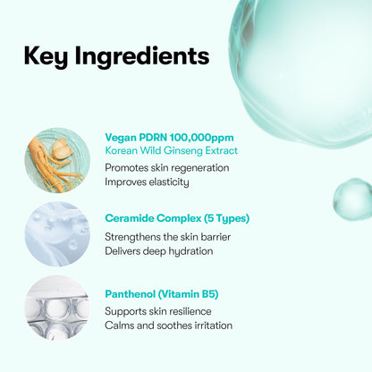 VT COSMETICS PDRN 100 Essence, Korean Gingseng Plant-derived PDRN Serum for Natural Glow, Soothing Moisturizer, Korean Vegan Skincare 1.01 fl. Oz./ 30ml
