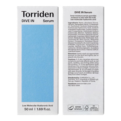 Torriden DIVE IN Hyaluronic Acid Serum 50ml | Deep Hydration to Get Glow Skin | Hyaluronic Acid, Panthenol, Allantoin | Korean Facial Serum