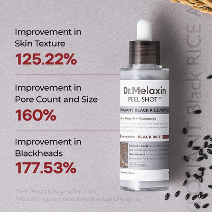 Dr.Melaxin Peel Shot Glow Rice Peeling Ampoule 80ml Daily Soft Exfoliating Face and Body Scrub Dead Skin Cells Remover for All Skin Types korean skin care