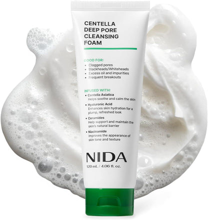NIDA Centella Deep Pore Cleansing Foam 120ml
