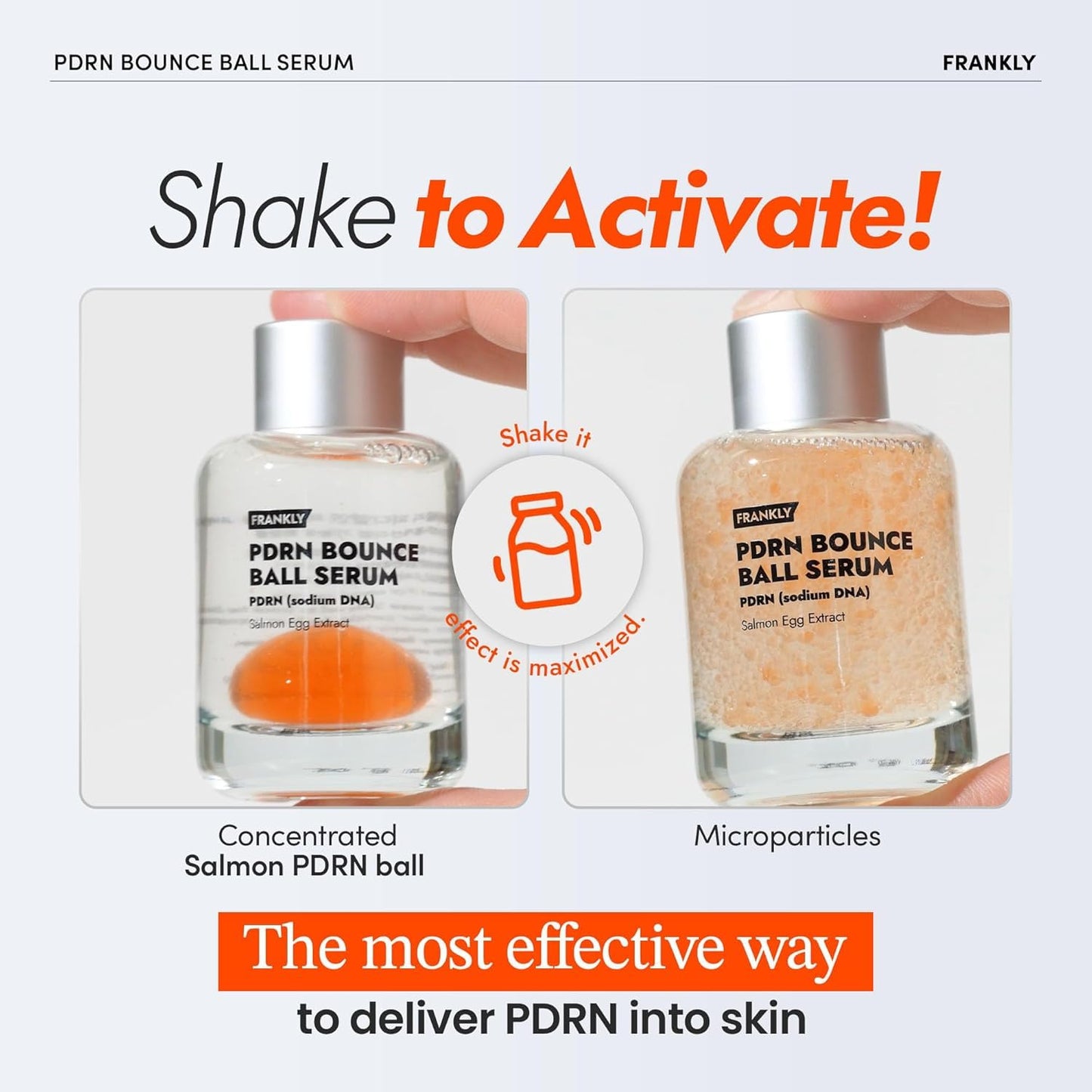 FRANKLY Salmon PDRN Bounce Ball Serum – PDRN Salmon DNA Serum for Plumping, Firming & Glass Skin | Glowing skin Booster | Lightweight, Non-Sticky Korean Skincare | 30mL